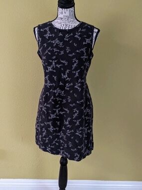 Black Floral Long Tank Top
